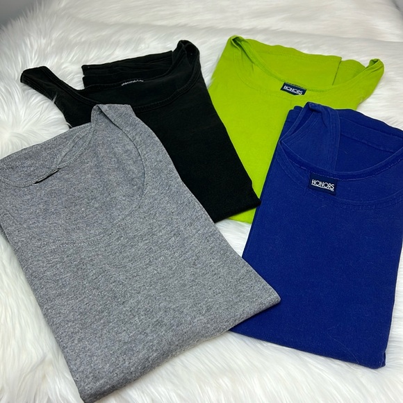 (4) Men’s Cotton Tank Tops Gray, Black, Royal Blue, Lime Green Size M - Picture 2 of 15